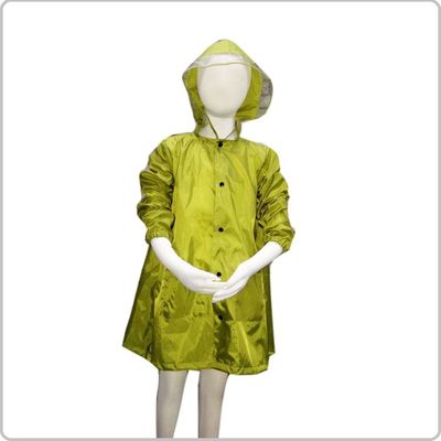 Capa de chuva impermeável material das crianças do PE com Hood Green Eco Friendly Windproof