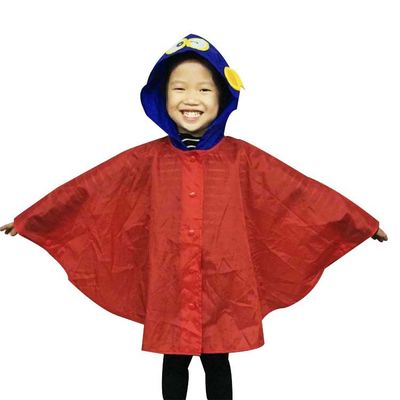 Capa de chuva alinhada vermelha das crianças, ponchos impermeáveis de 0.11mm para festivais